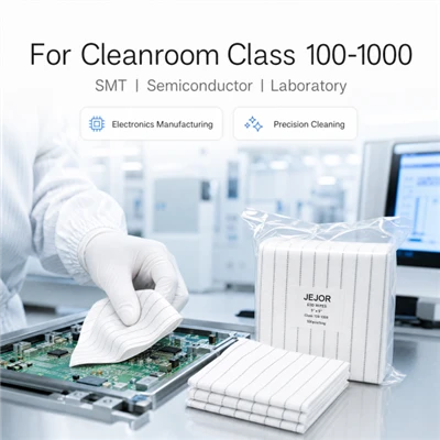 ESD Polyester Cleanroom Wipes Anti Static Low Lint Wipers